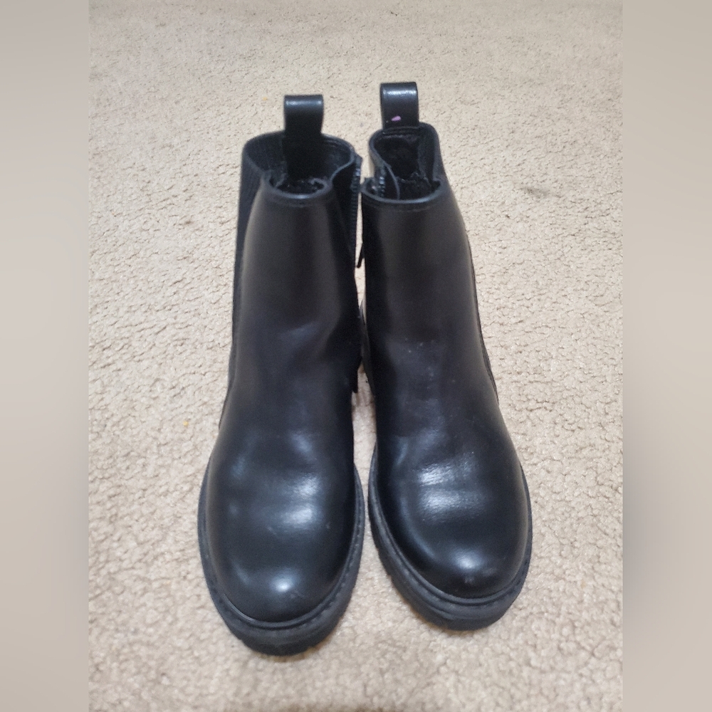 Little Girls Black Combat Boots
